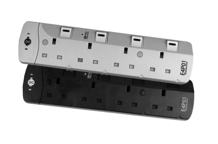 Eight 4-Way Extension Socket White (E4P01_W)