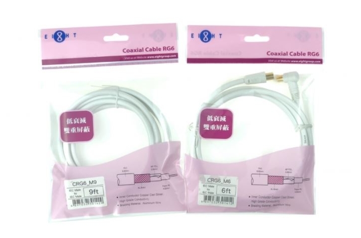 EIGHT RG6 M 15FT ANTENNA CABLE  DOUBLE  SHIELD 75 OHM [CRG6_M15]